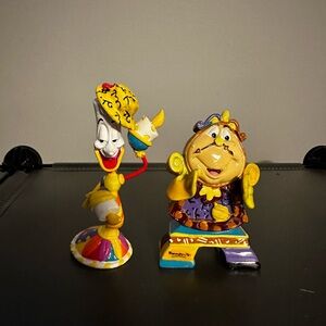 Mini Cogsworth and Lumiere Britto pieces